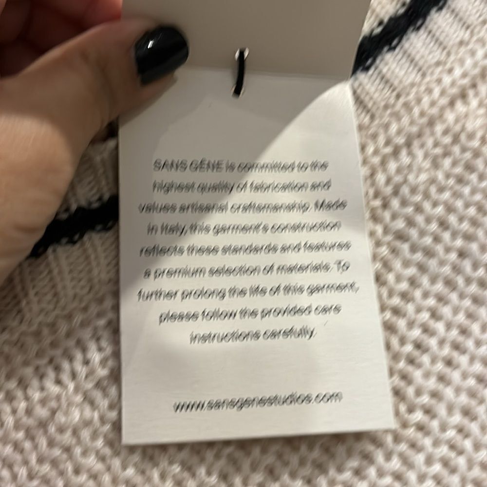 NWT Sans Gene OVERSIZED KNIT VEST Medium Embroidered Wool Cashmere Blend‌ Dress - Picture 9 of 16